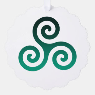 Green Triskele Ornament Card