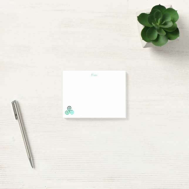 Green Triskele Post-it Notes (Office)