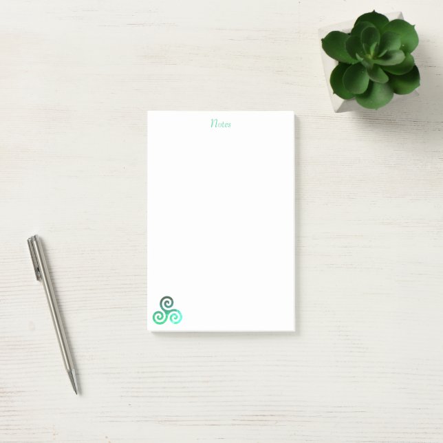 Green Triskele Post-it Notes (Office)