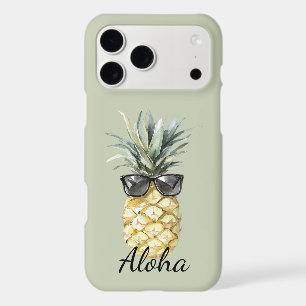 Green Tropical Aloha Pineapple with Sunglasses iPhone 17 Pro Max Case