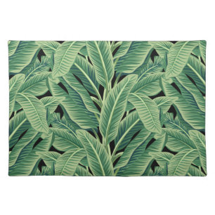 Green Tropical Banana Leaves Cloth Placemat