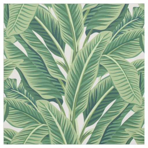 Green Tropical Banana Leaves Fabric