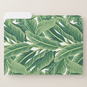 Green Tropical Banana Leaves File Folder