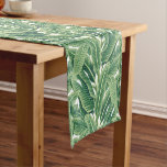 Green Tropical Banana Leaves Short Table Runner