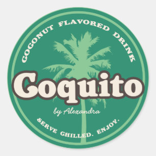 Green Tropical Coquito Classic Round Sticker