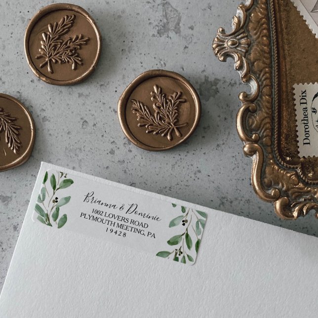 Green Tropical Eucalyptus Return Address Label (Creator Uploaded)