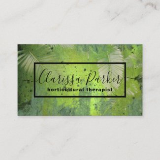Green Tropical Exotic Palm Leaves Professional Business Card