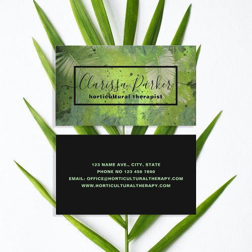 Green Tropical Exotic Palm Leaves Professional Business Card