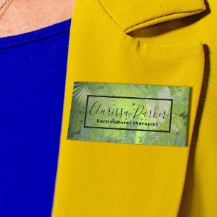 Green Tropical Exotic Palm Leaves Professional Name Tag