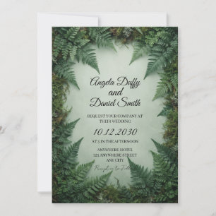 Green Tropical Fern Wedding Invitation