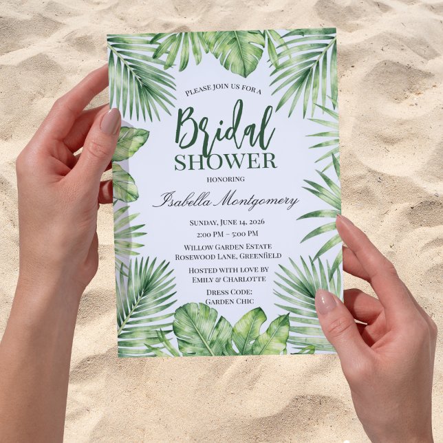 Green Tropical Foliage Bridal Shower Elegance 2026 Invitation (Green Tropical Foliage Bridal Shower Elegance 2026 Invitations
)