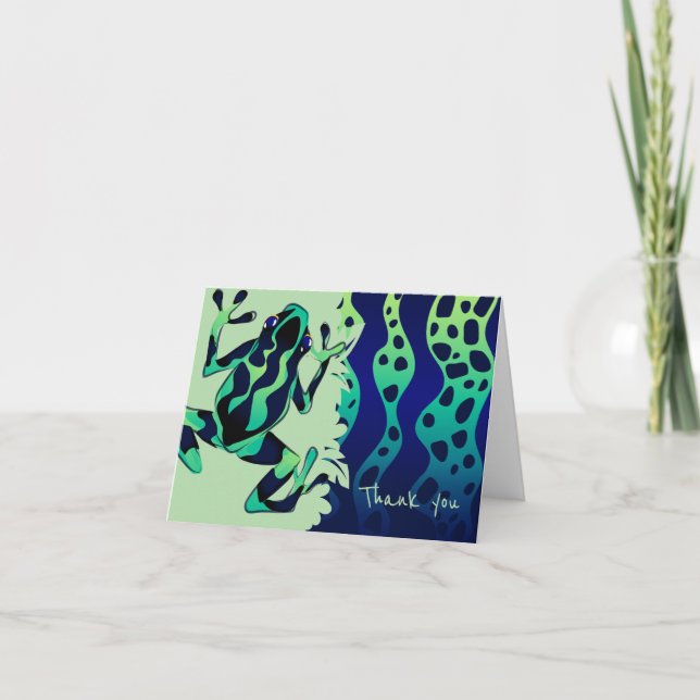 Green Tropical Frog Thank You Note - Blank (Front)