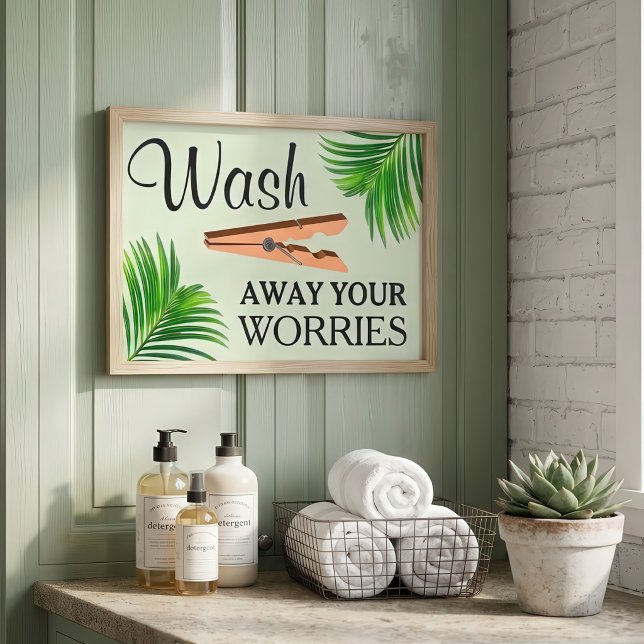 Green Tropical Funny Laundry Room Sign (Creator Uploaded)