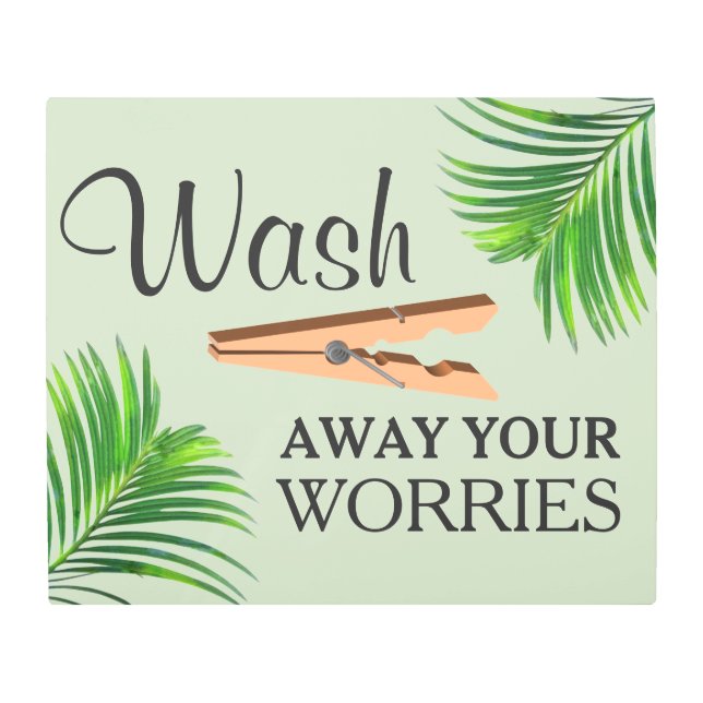 Green Tropical Funny Laundry Room Sign (Front)