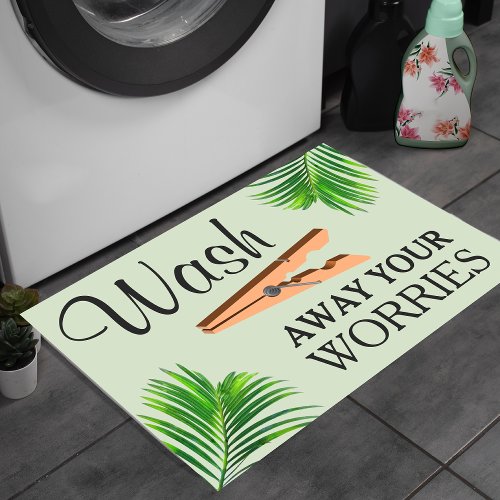 Green Tropical Funny Laundry Room Sign Doormat