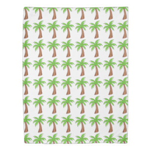 Green Tropical Island Palm Tree Beach Coconut Duvet Cover