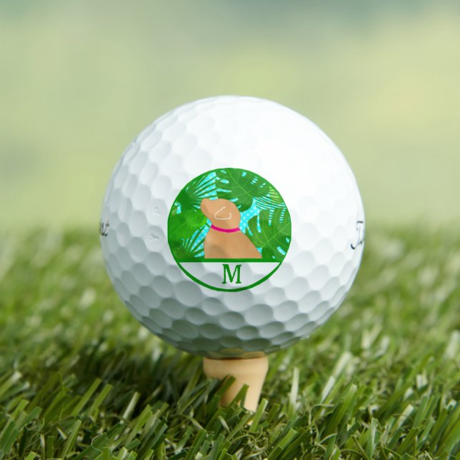 Green Tropical Island Yellow Dog Golf Ball (Insitu Tee)