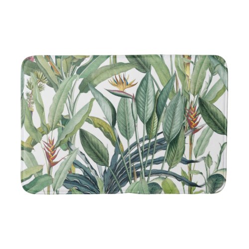 Green Tropical Jungle Banana Tree Strelitzia Bath Mat