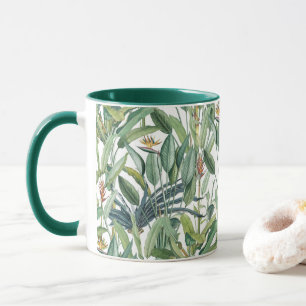 Green Tropical Jungle Banana Tree Strelitzia Mug