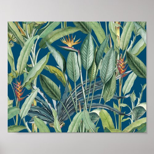 Green Tropical Jungle Banana Tree Strelitzia Poster