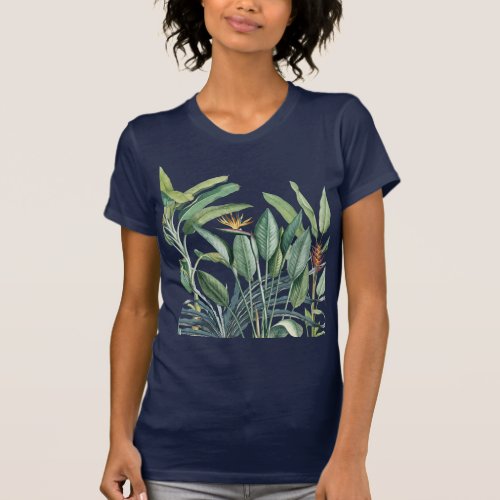 Green Tropical Jungle Banana Tree Strelitzia T_Shirt