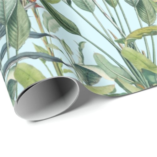 Green Tropical Jungle Banana Tree Strelitzia  Wrapping Paper