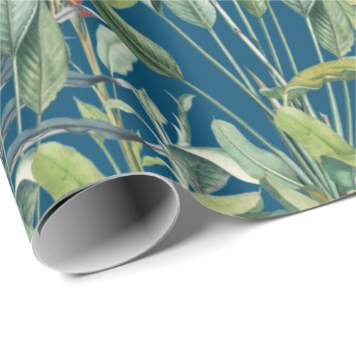 Green Tropical Jungle Banana Tree Strelitzia  Wrapping Paper