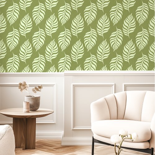 Green Tropical Leaf Pattern Wallpaper