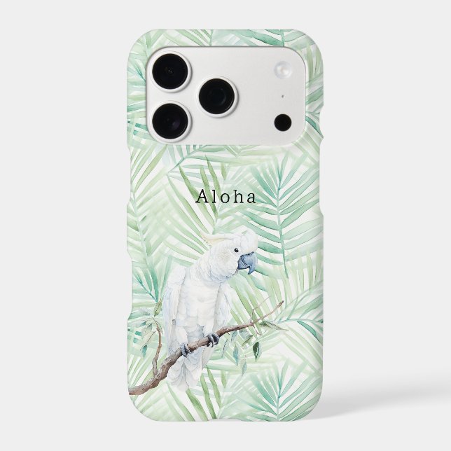Green Tropical Leaves Aloha Bird Case-Mate iPhone Case (Back)