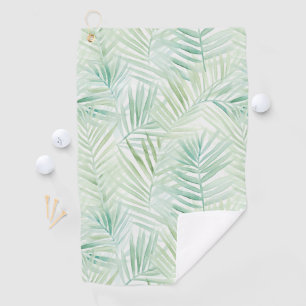 Green Tropical Leaves Aloha  Golf Towel