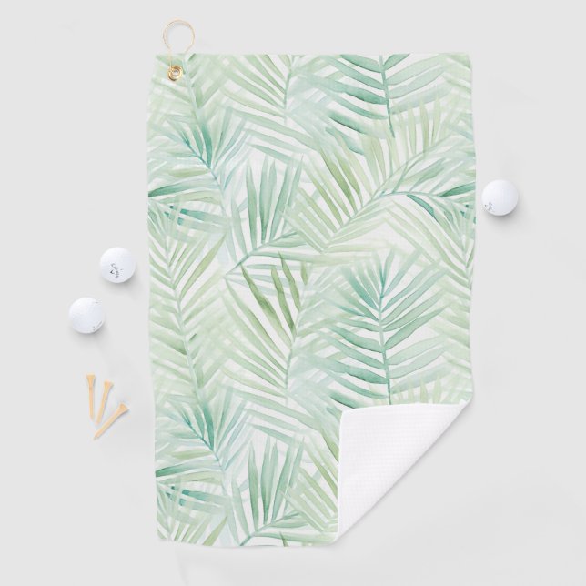 Green Tropical Leaves Aloha  Golf Towel (InSitu)