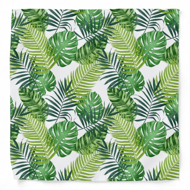 Green tropical leaves bandana (Front)
