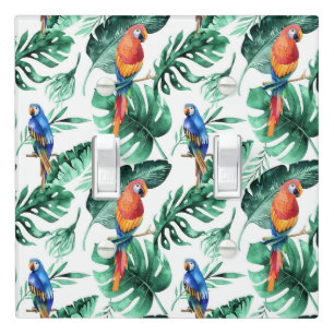 Green Tropical Leaves & Birds Summer Island Light Switch Cover