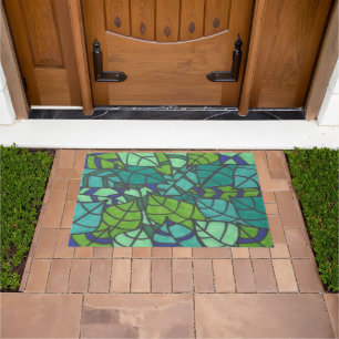 Green Tropical Leaves Doormat