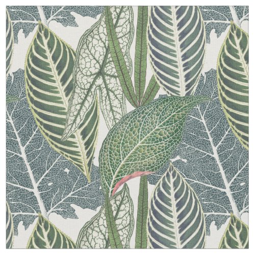 Green Tropical Leaves Fabric