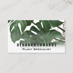 Green Tropical Leaves   Monstera Business Card
