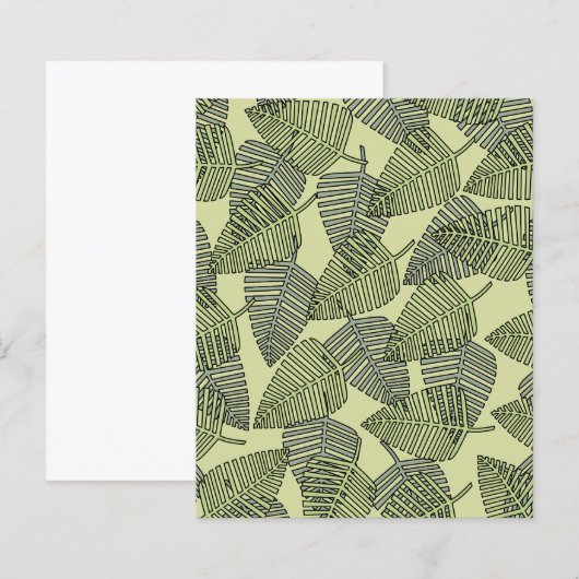 Green Tropical Leaves Pattern. (Front/Back)
