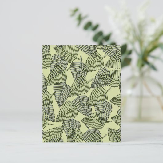 Green Tropical Leaves Pattern. (Standing Front)