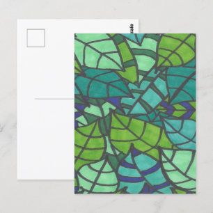 Green Tropical Leaves Postcard