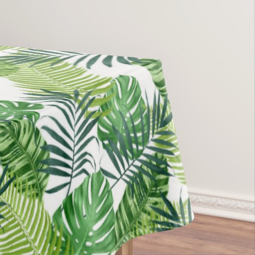 Green Tropical Leaves   Tablecloth