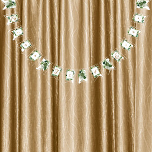 Green Tropical Leaves Wedding Décor Bunting Flags