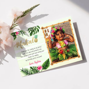 Green Tropical Mahalo Thank You Card