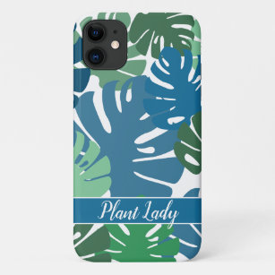 Green Tropical Monstera Leaves Plant Lady iPhone 11 Case