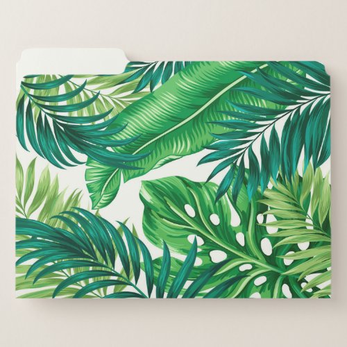 Green Tropical Palm Banana Monstera Leaves File Folder