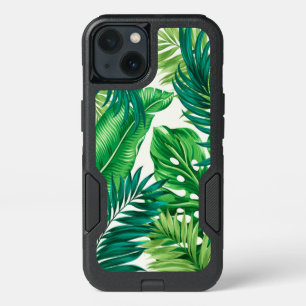 Green Tropical Palm Banana Monstera Leaves iPhone 13 Case