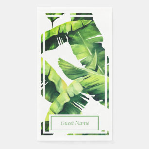 Green Tropical Palm Leaves Paper Guest Towels