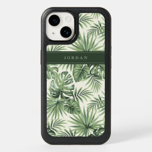 Green Tropical Palm Leaves Pattern OtterBox iPhone 14 Case