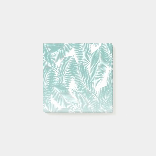 Green Tropical Palm Leaves Pattern Post-it Notes (Front)