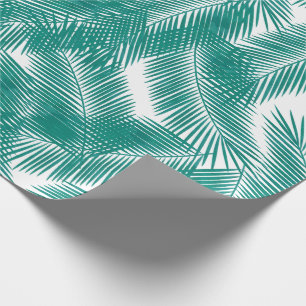 Green Tropical Palm Leaves Pattern Wrapping Paper