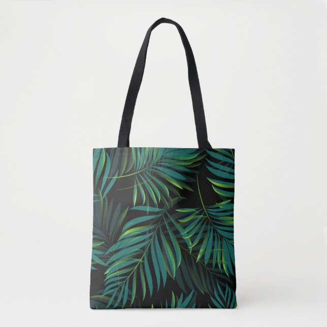 Green tropical palm leaves. Seamless pattern graph Tote Bag (Front)